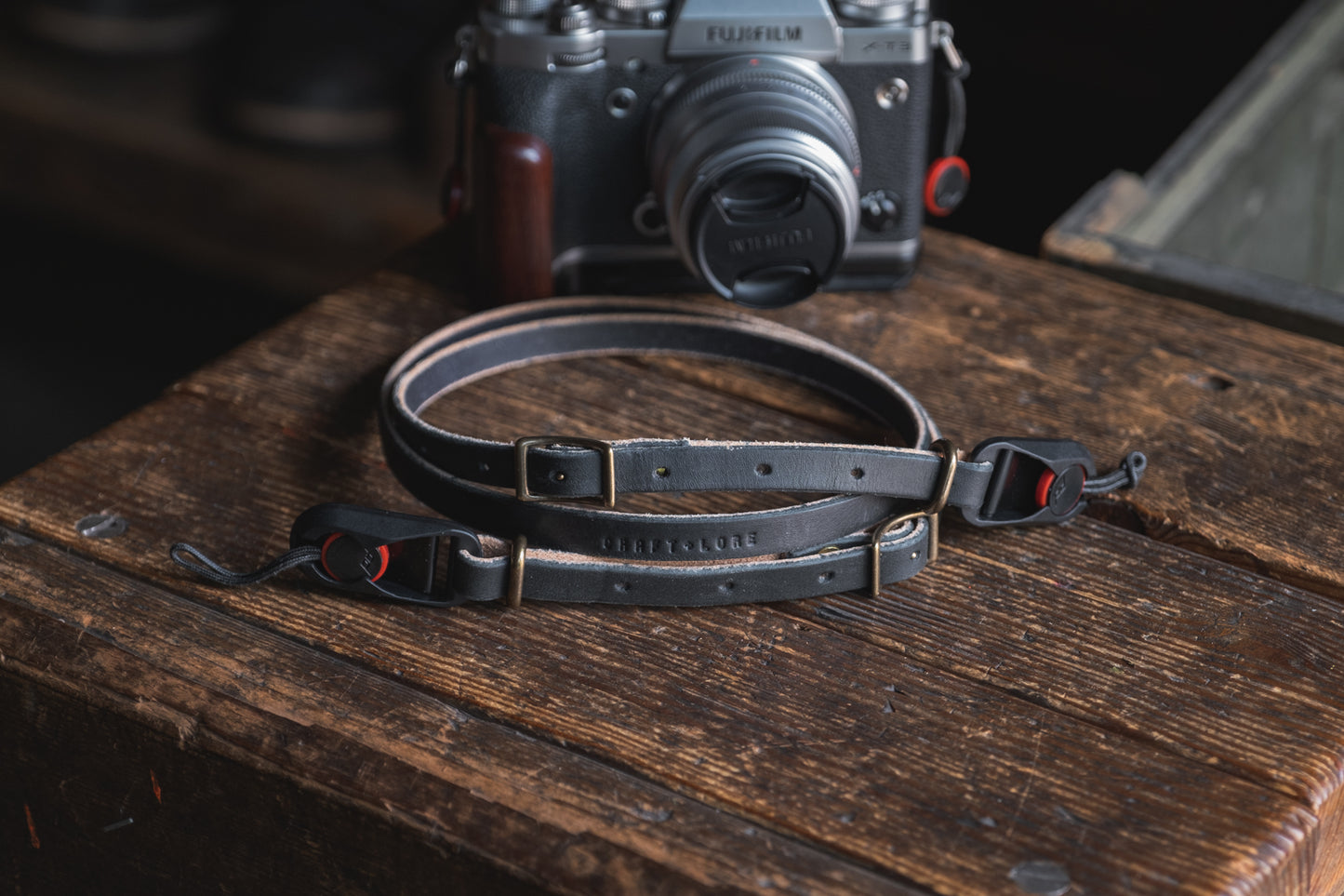 Handmade leather camera strap thick durable rugged quality pnw northwest usa photography videography gear fuji sony canon nikon vintage rustic style