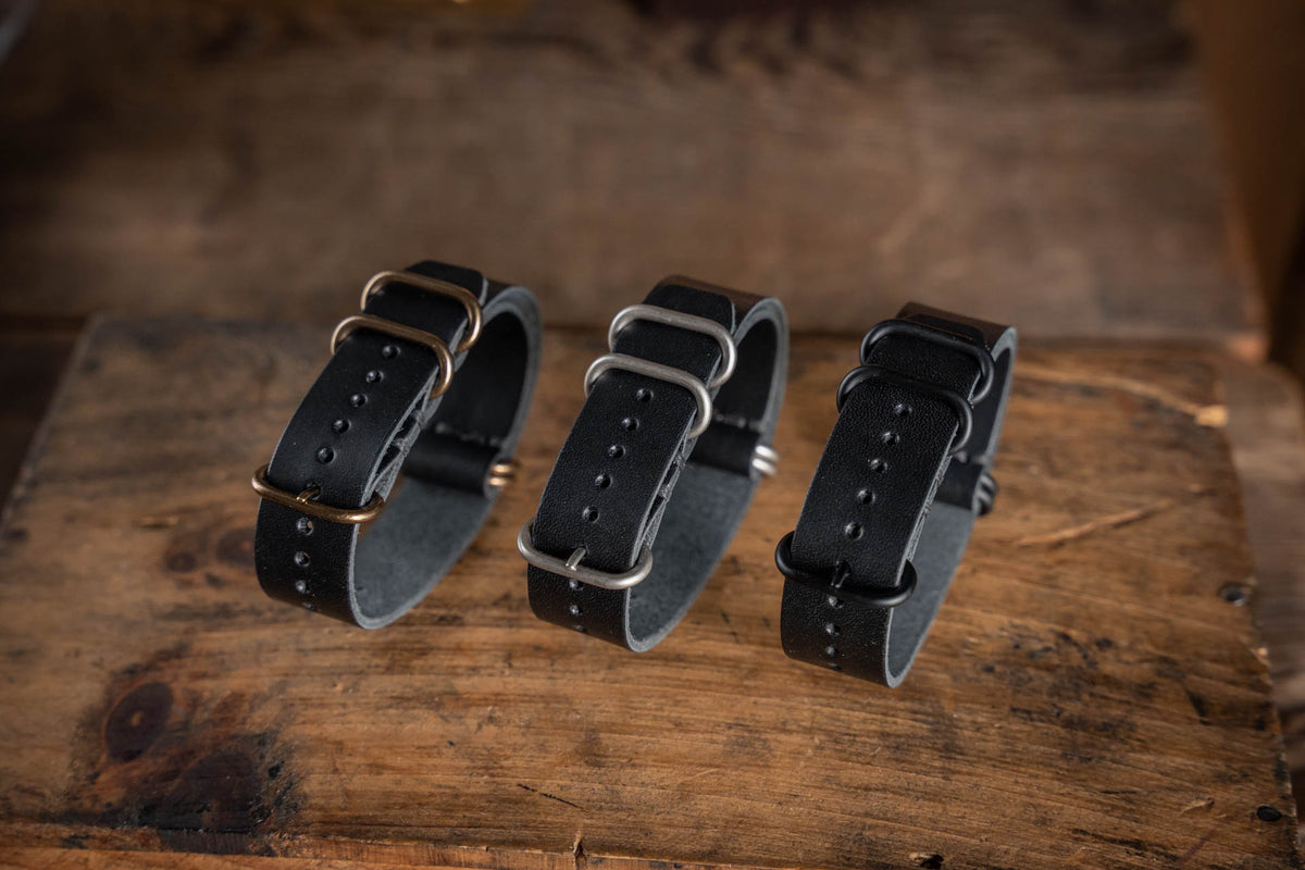 Handmade Leather NATO Watch Strap USA quality buttero vegetable tanned