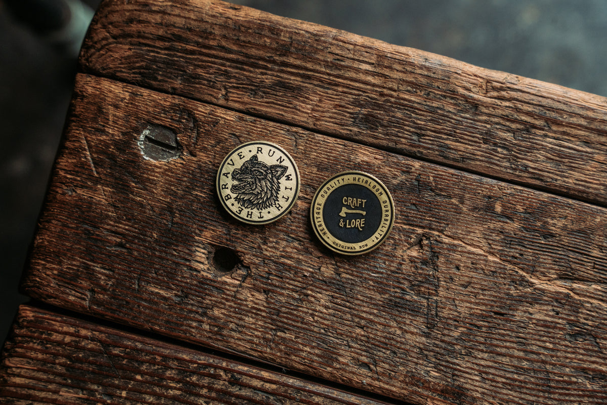 Run with the Brave Brass EDC Coin Memento Fortis collector challenge worry usa precision made