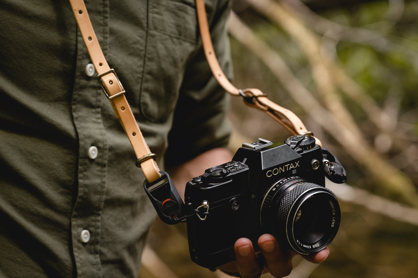 Handmade leather camera strap thick durable rugged quality pnw northwest usa photography videography gear fuji sony canon nikon vintage rustic style
