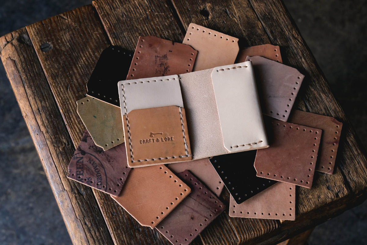 Insider Wallet, Handmade natural veg tan with Horween Shell Cordovan pocket